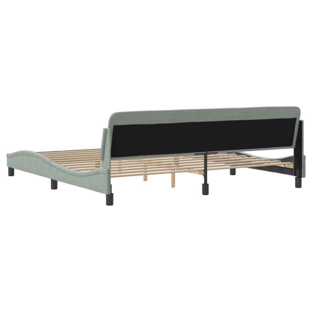 Bed Frame "Dover" Light Gray 76"x79.9" Velvet