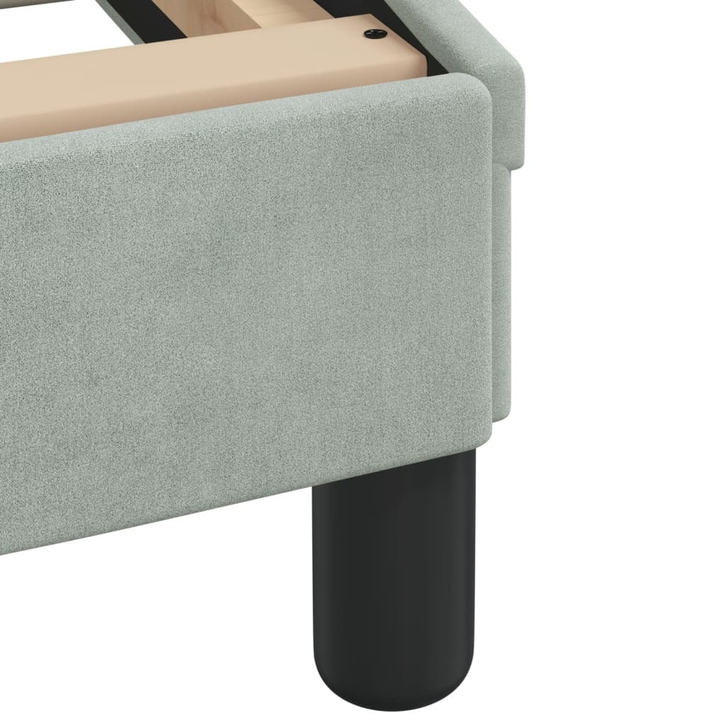 Bed Frame "Dover" Light Gray 76"x79.9" Velvet