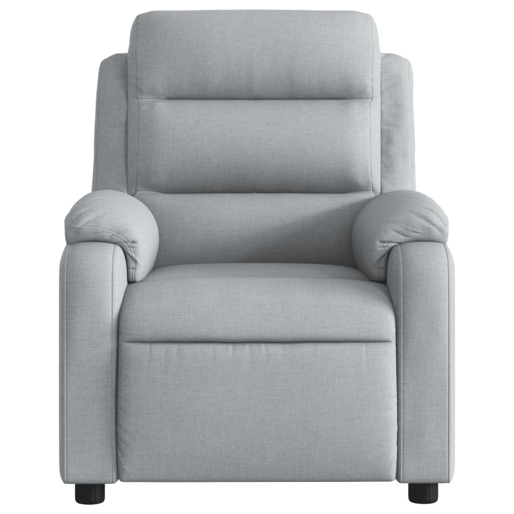Massage Recliner Chair Light Gray Fabric