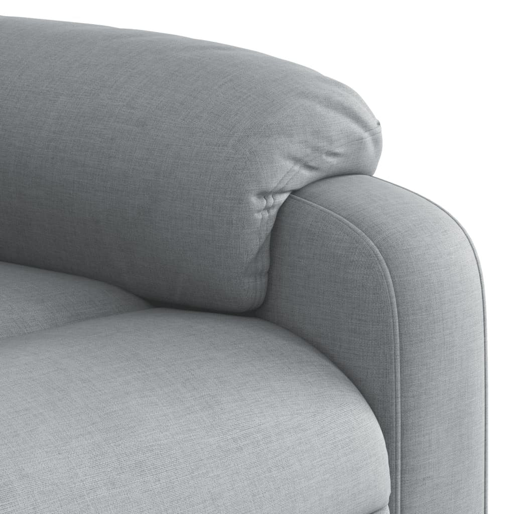 Massage Recliner Chair Light Gray Fabric