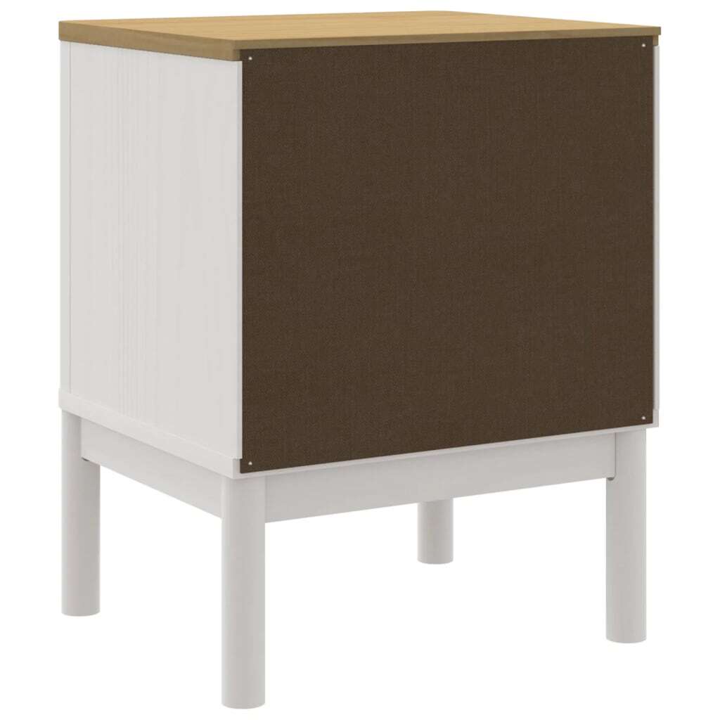 Bedside Cabinet FLORO White 17.7"x15.4"x22.4" Solid Wood Pine