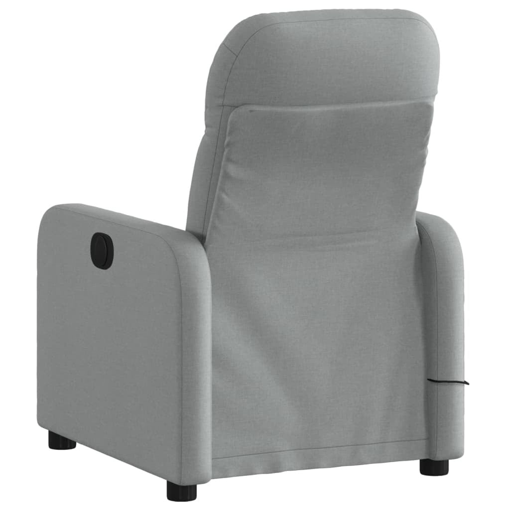 Massage Recliner Chair Light Gray Fabric