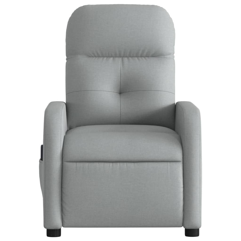 Massage Recliner Chair Light Gray Fabric