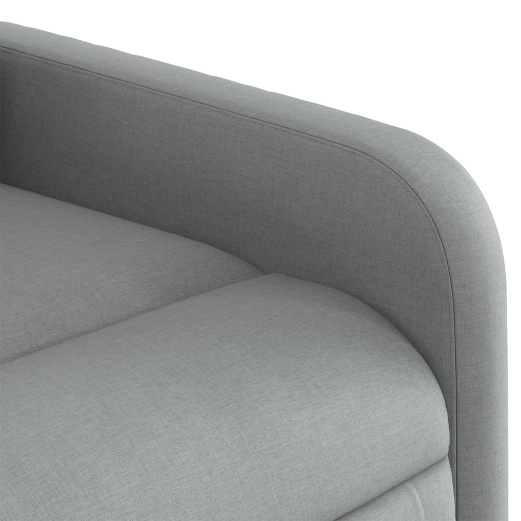 Massage Recliner Chair Light Gray Fabric