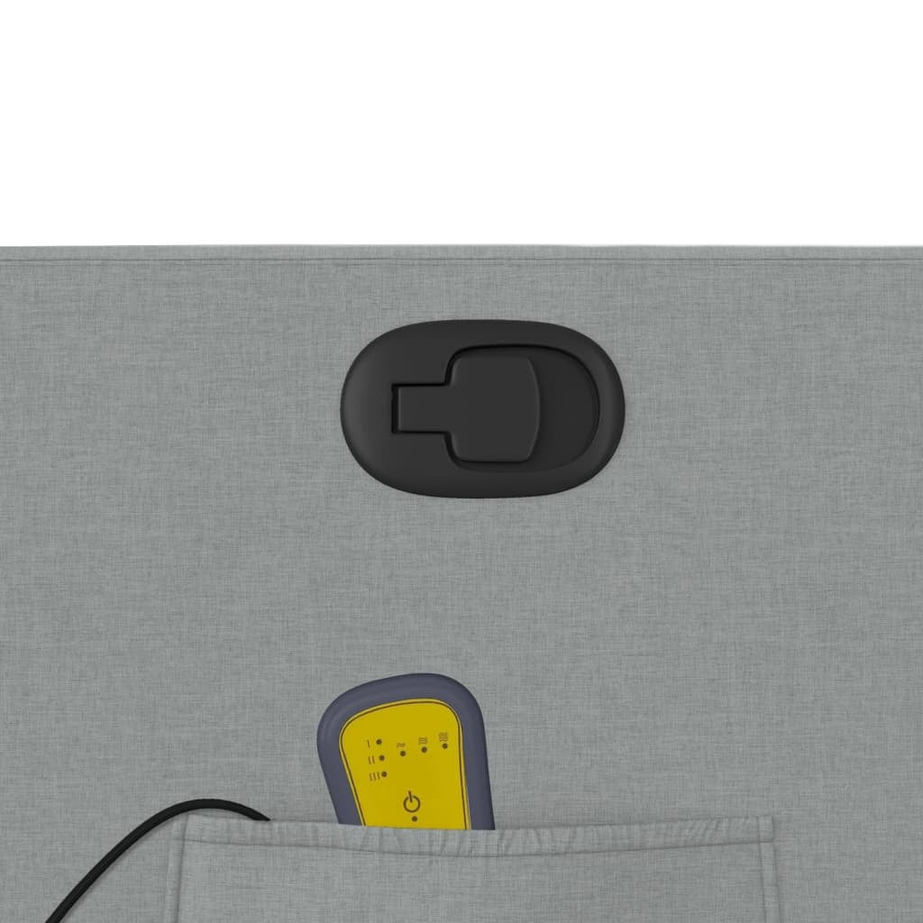 Massage Recliner Chair Light Gray Fabric