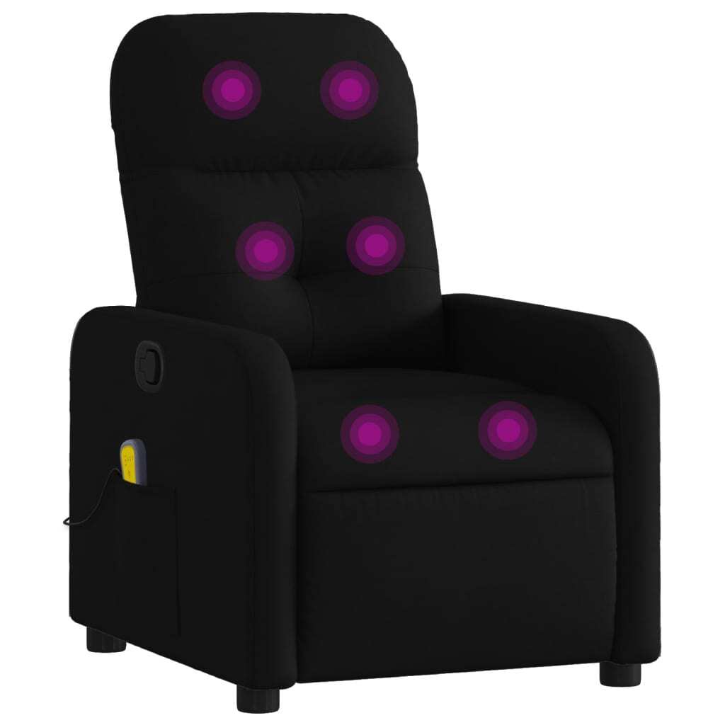 Massage Recliner Chair Black Fabric