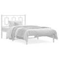 Metal Bed Frame without Mattress with Headboard White 39.4"x78.7