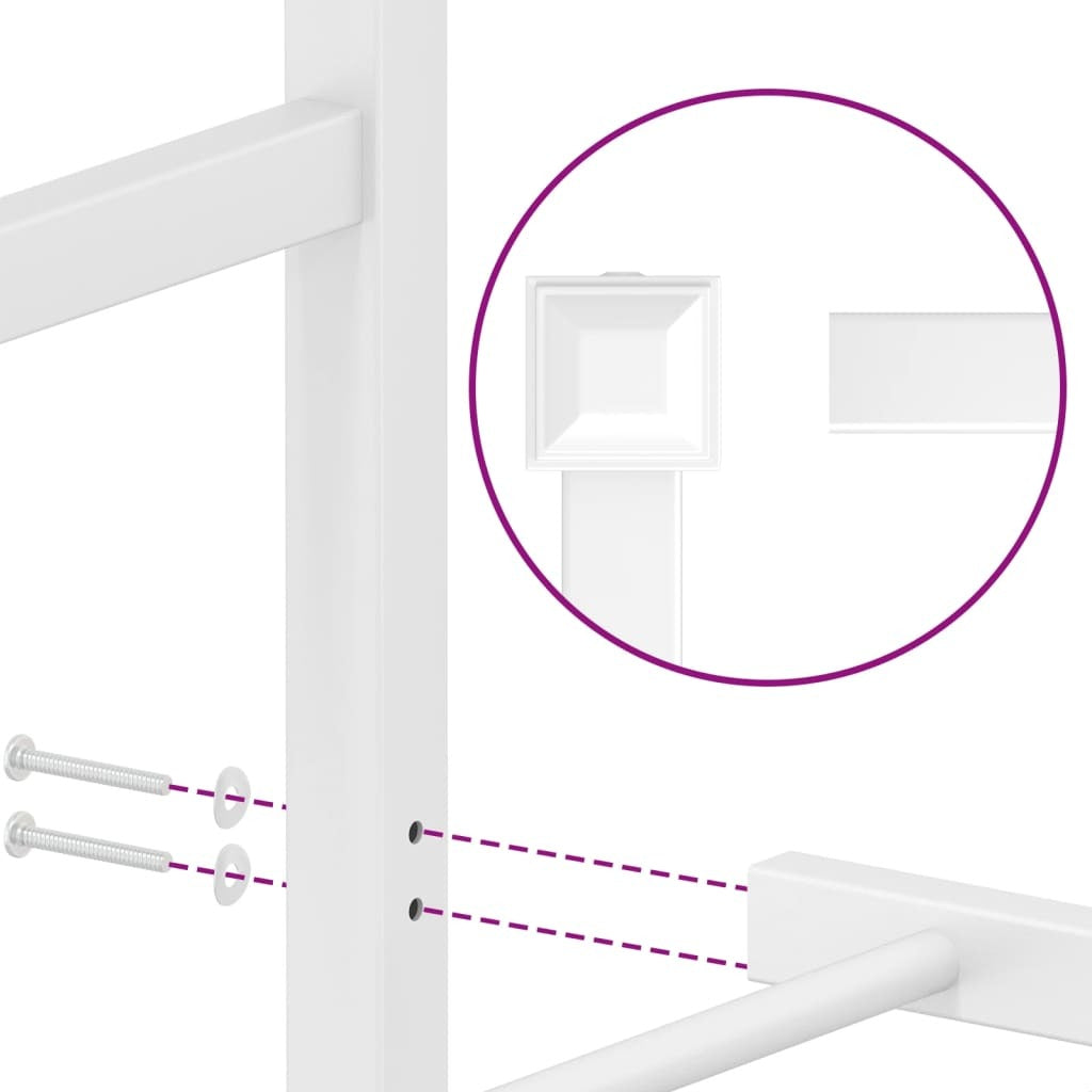 Metal Bed Frame without Mattress with Headboard White 39.4"x78.7