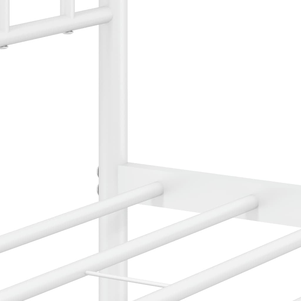 Metal Bed Frame without Mattress with Headboard White 39.4"x78.7