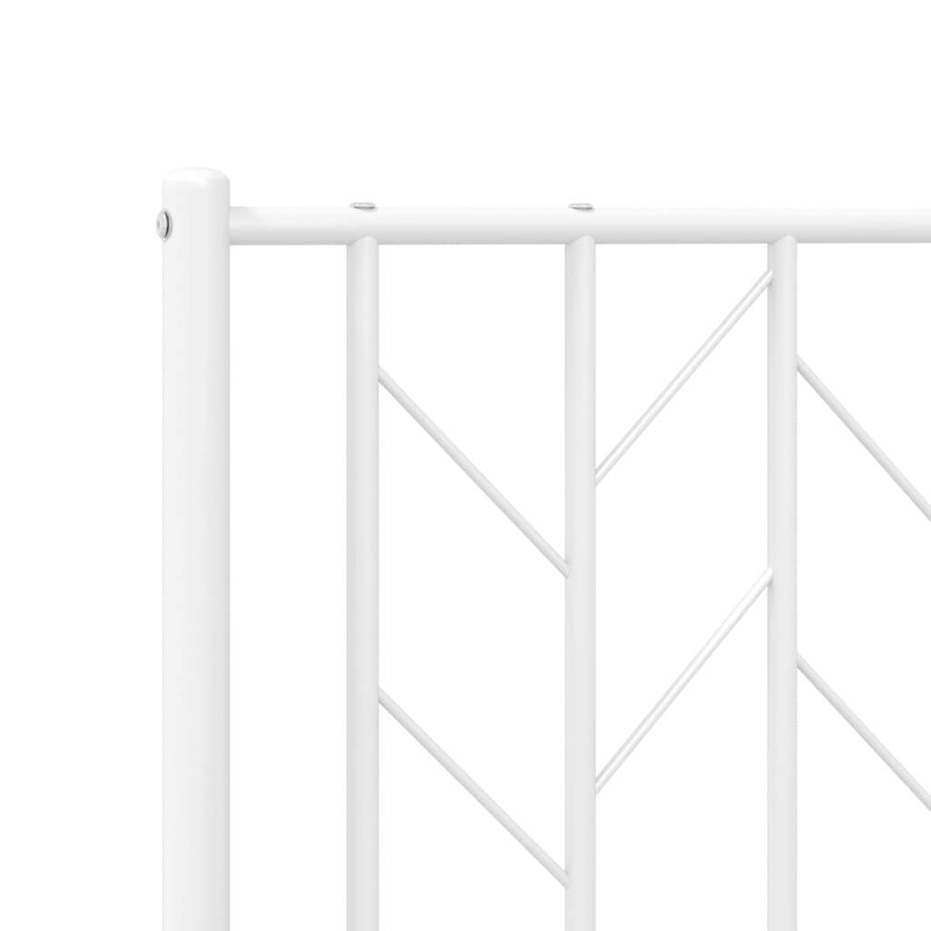 Metal Bed Frame without Mattress with Headboard White 59.1"x78.7