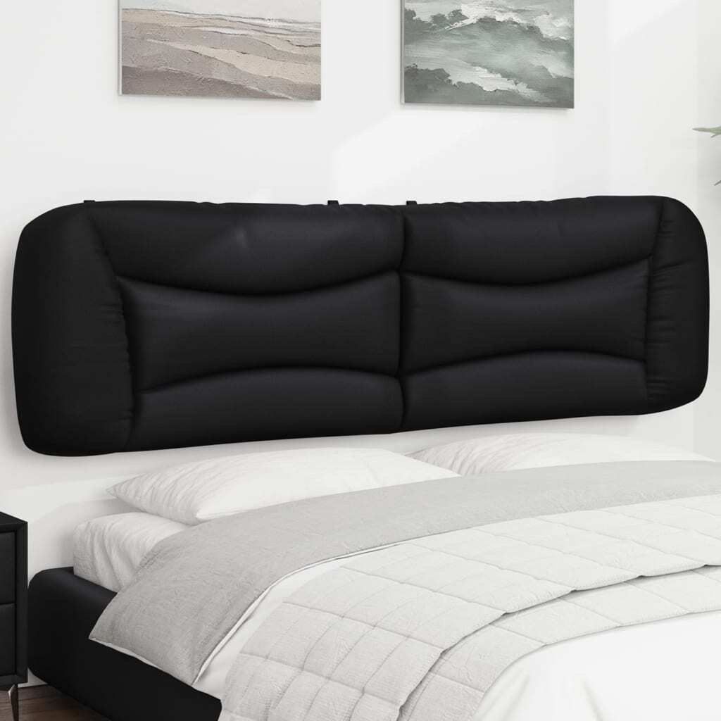Headboard Cushion "Hvar" Black 72" Faux Leather
