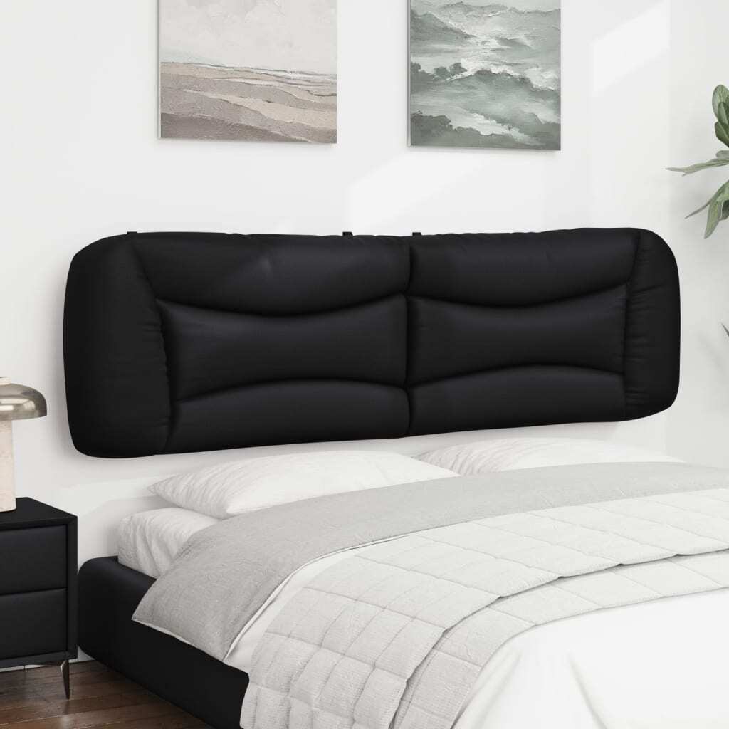 Headboard Cushion "Hvar" Black 72" Faux Leather