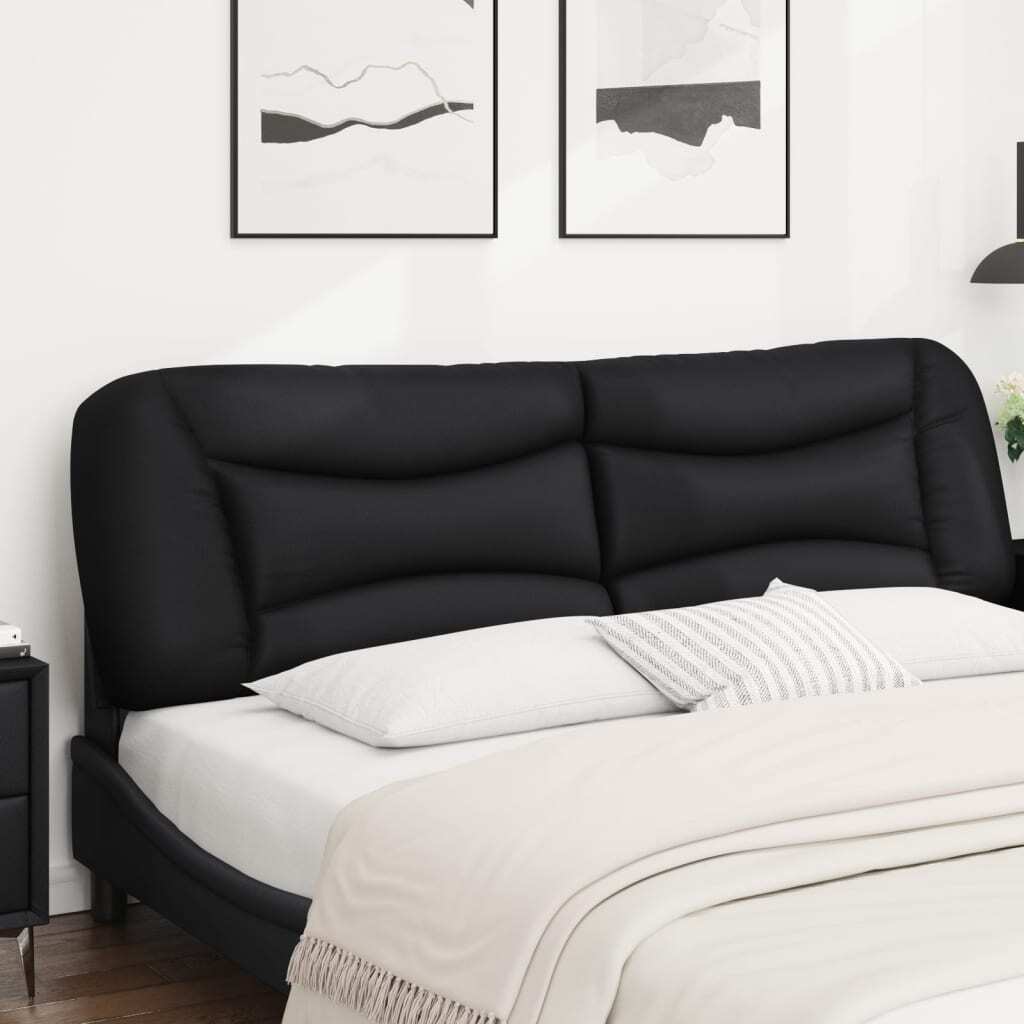 Headboard Cushion "Hvar" Black 72" Faux Leather