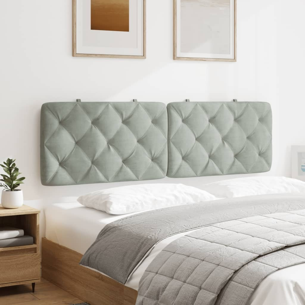 Headboard Cushion Light Gray 59.8" Velvet