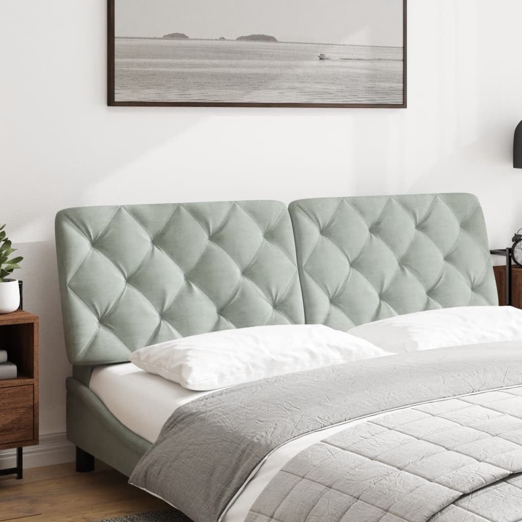 Headboard Cushion Light Gray 59.8" Velvet