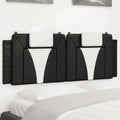 Headboard Cushion "Viana" Black and White 53.9" Faux Leather