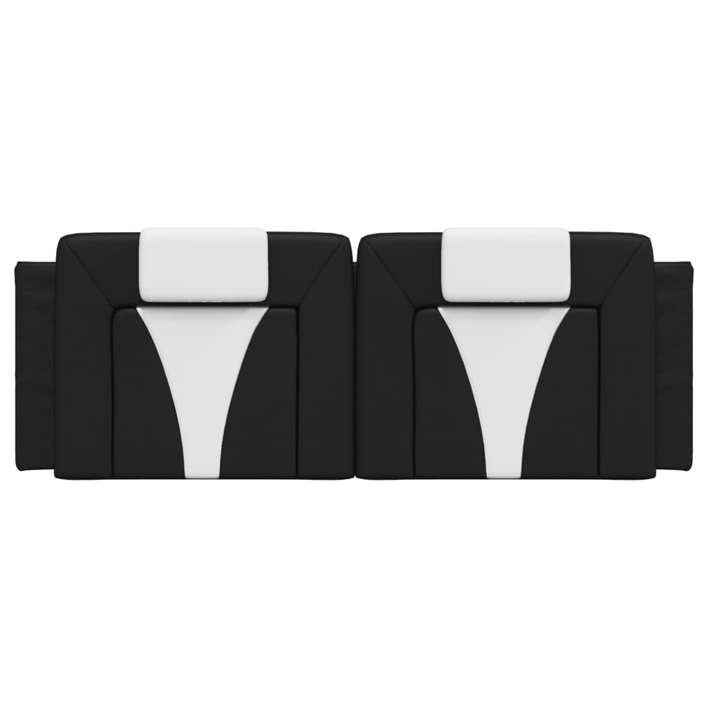 Headboard Cushion "Viana" Black and White 53.9" Faux Leather