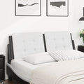 Headboard Cushion "Zadar" White and Black 53.9" Faux Leather