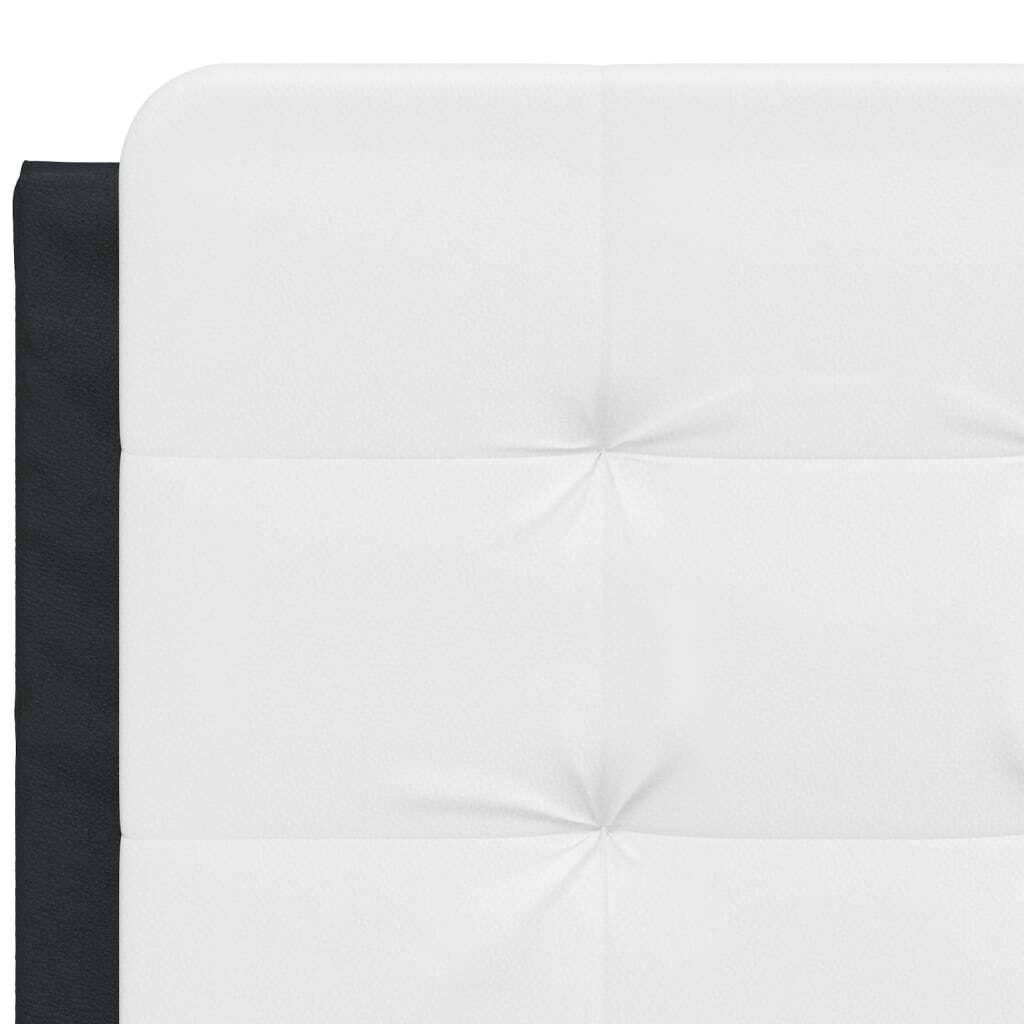 Headboard Cushion "Zadar" White and Black 53.9" Faux Leather