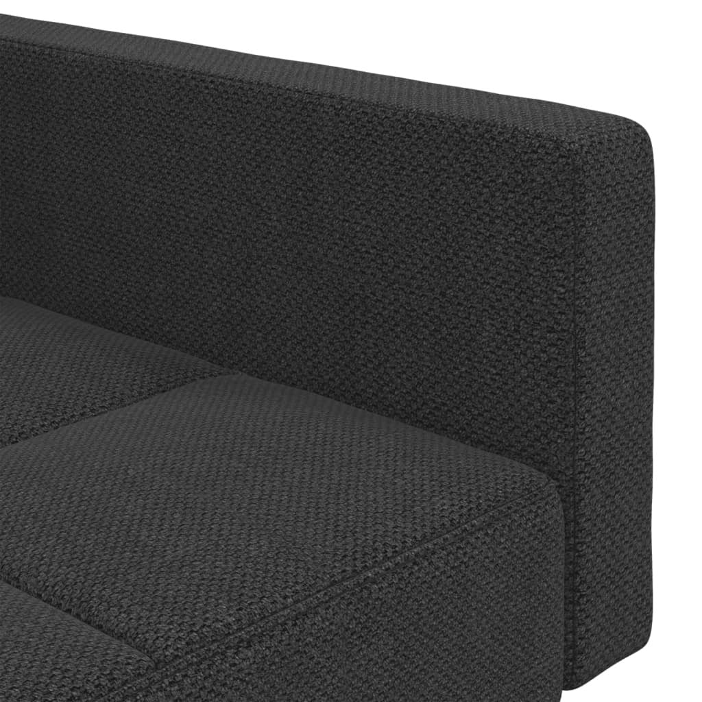 2-Seater Sofa Bed with Two Pillows Dark Gray Fabric