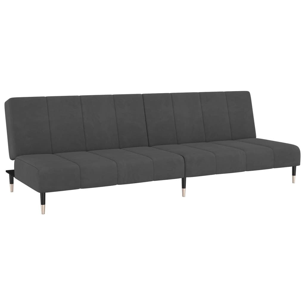 2-Seater Sofa Bed Dark Gray Velvet