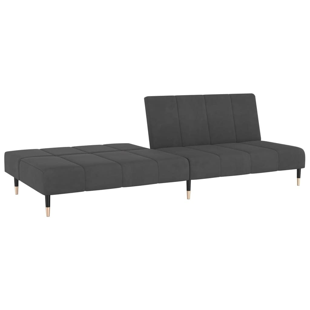 2-Seater Sofa Bed Dark Gray Velvet
