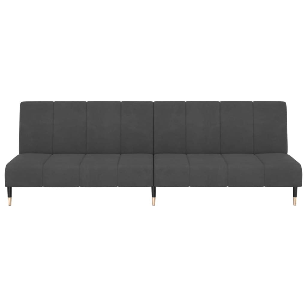 2-Seater Sofa Bed Dark Gray Velvet