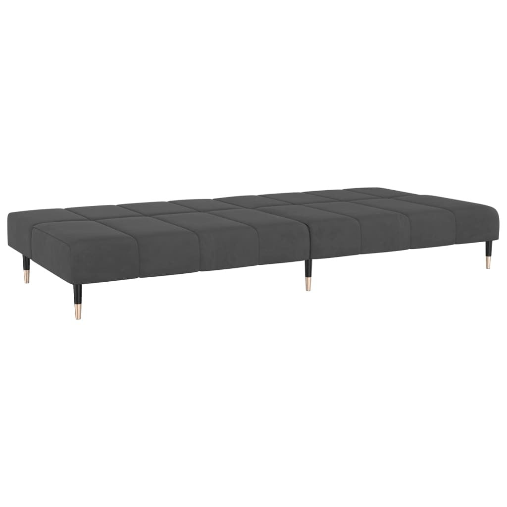 2-Seater Sofa Bed Dark Gray Velvet