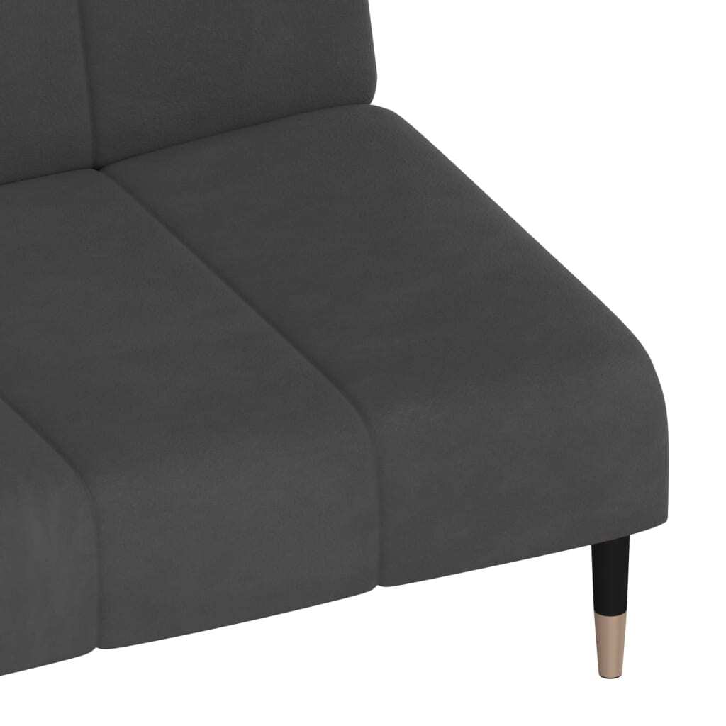 2-Seater Sofa Bed Dark Gray Velvet
