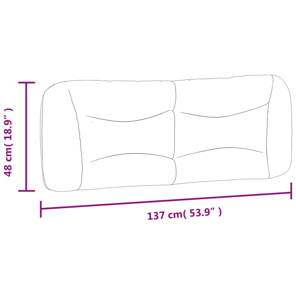Headboard Cushion "Hvar" White 53.9" Faux Leather