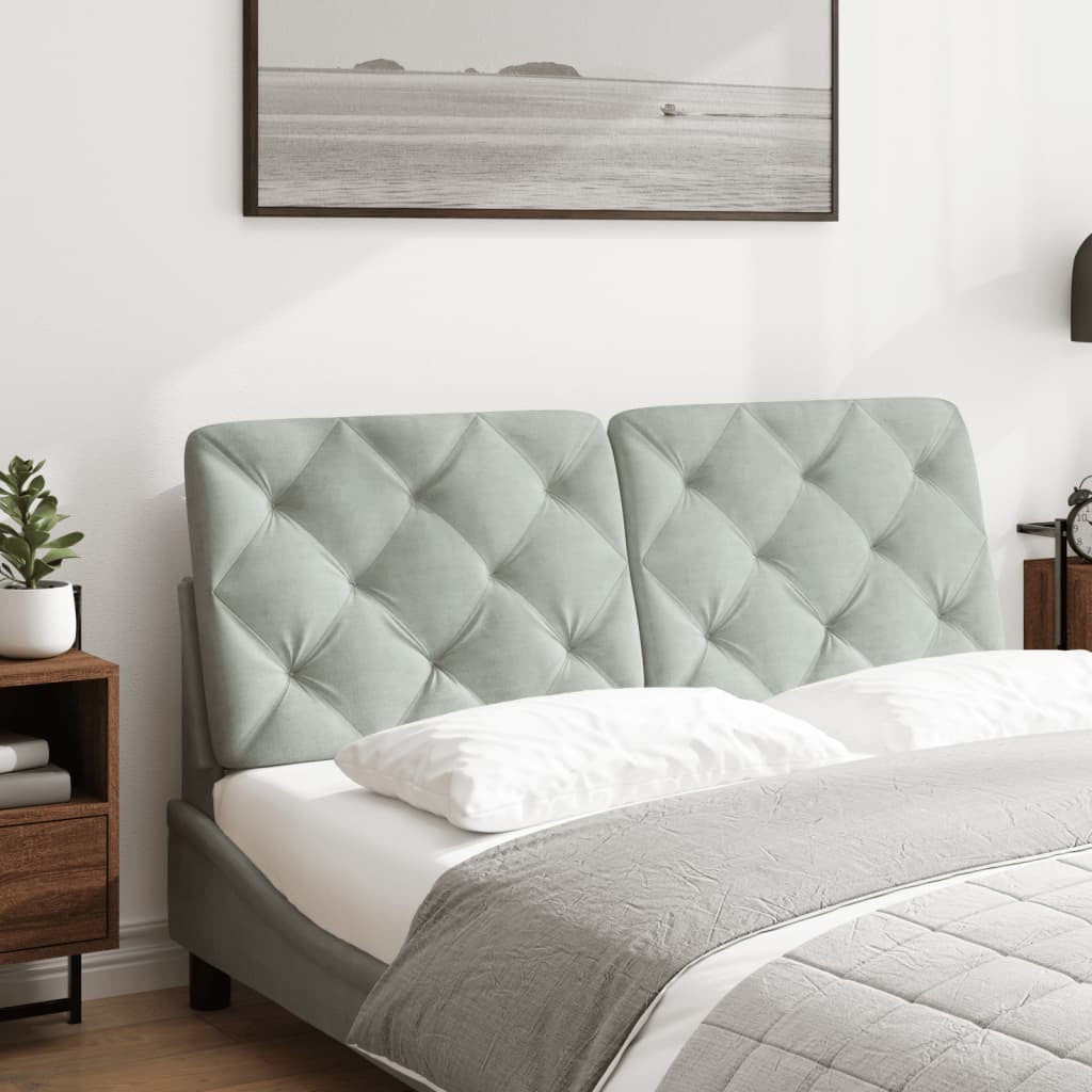 Headboard Cushion Light Gray 53.9" Velvet