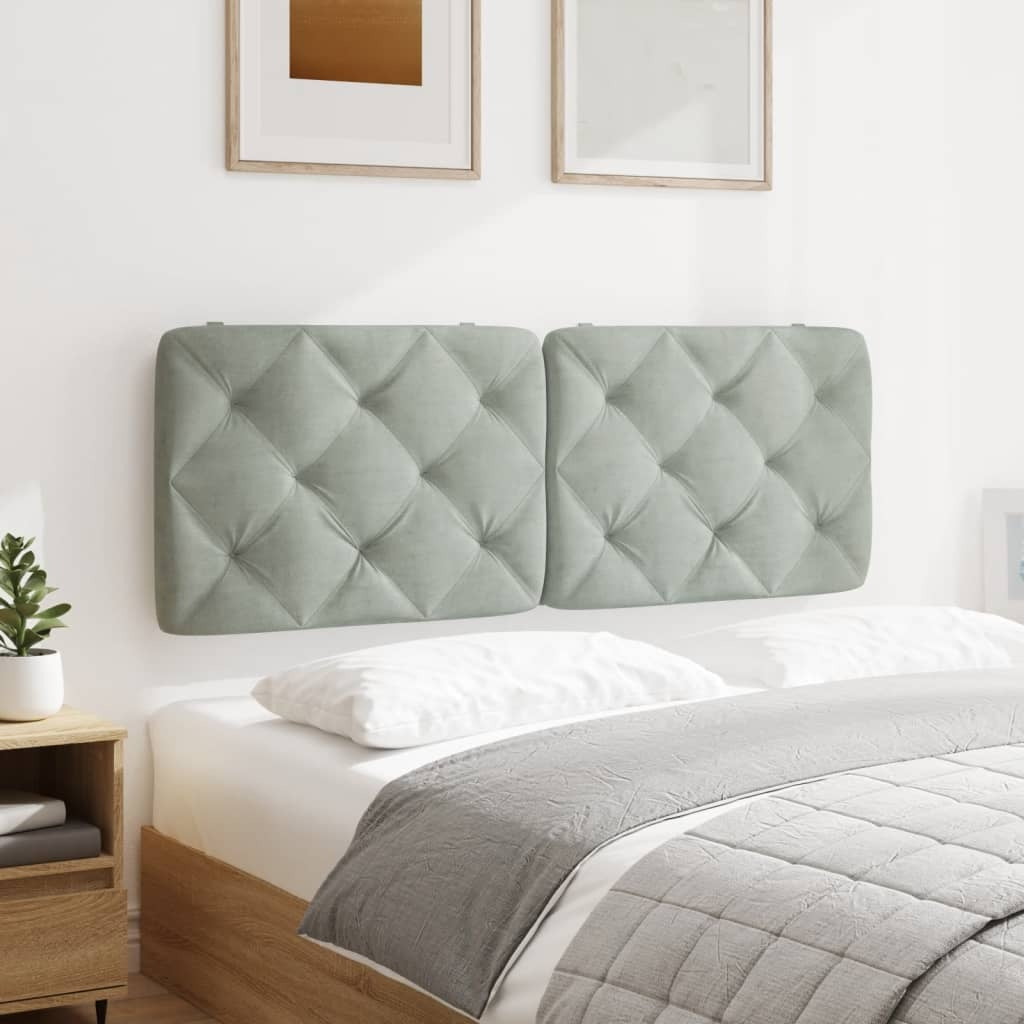 Headboard Cushion Light Gray 53.9" Velvet