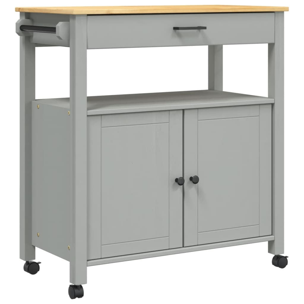 Kitchen Trolley MONZA 33.1"x15.7"x34.8" Solid Wood Pine