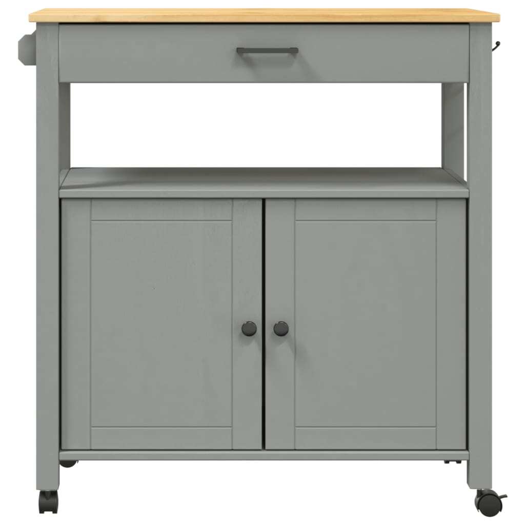 Kitchen Trolley MONZA 33.1"x15.7"x34.8" Solid Wood Pine