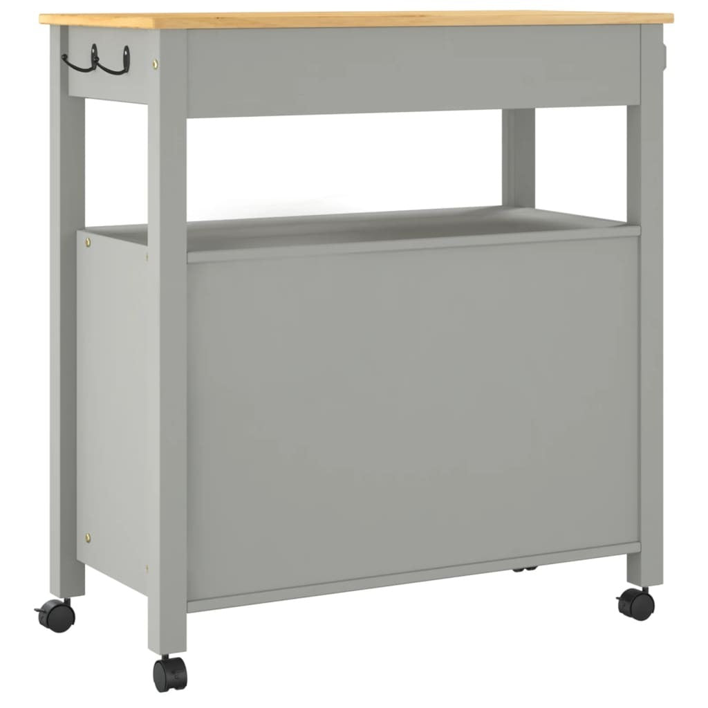 Kitchen Trolley MONZA 33.1"x15.7"x34.8" Solid Wood Pine