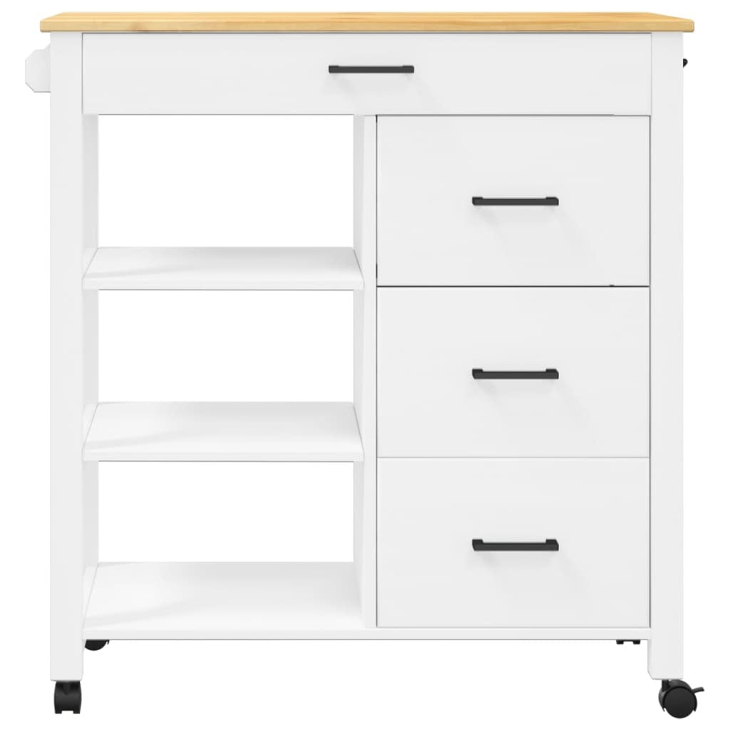 Kitchen Trolley MONZA 33.1"x15.7"x34.8" Solid Wood Pine