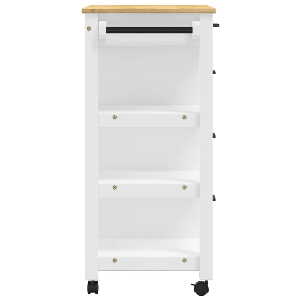 Kitchen Trolley MONZA 33.1"x15.7"x34.8" Solid Wood Pine
