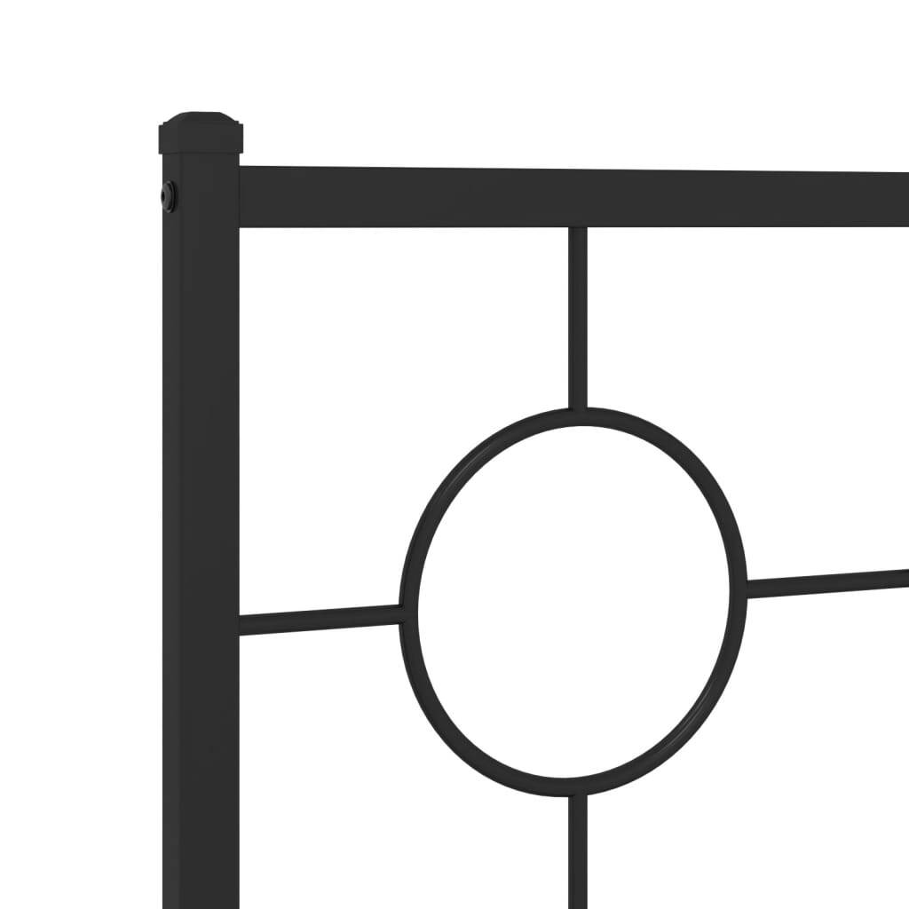 Metal Bed Frame without Mattress with Headboard Black 59.1"x78.7