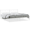 Metal Bed Frame without Mattress with Headboard White 76"x79.9