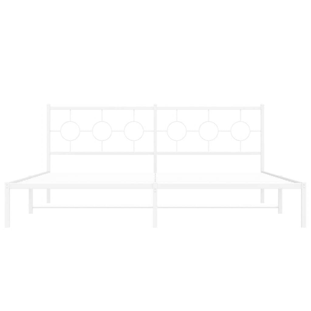 Metal Bed Frame without Mattress with Headboard White 76"x79.9