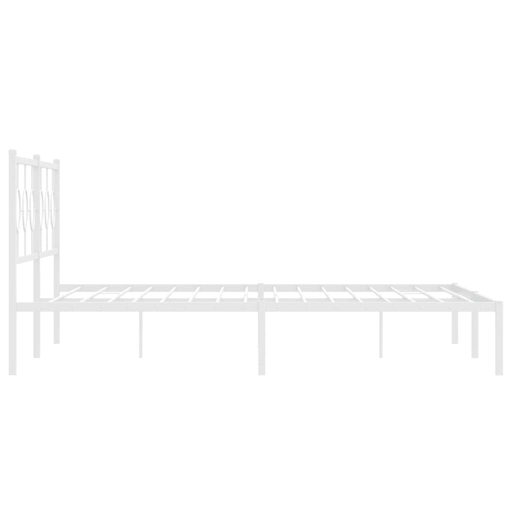 Metal Bed Frame without Mattress with Headboard White 76"x79.9
