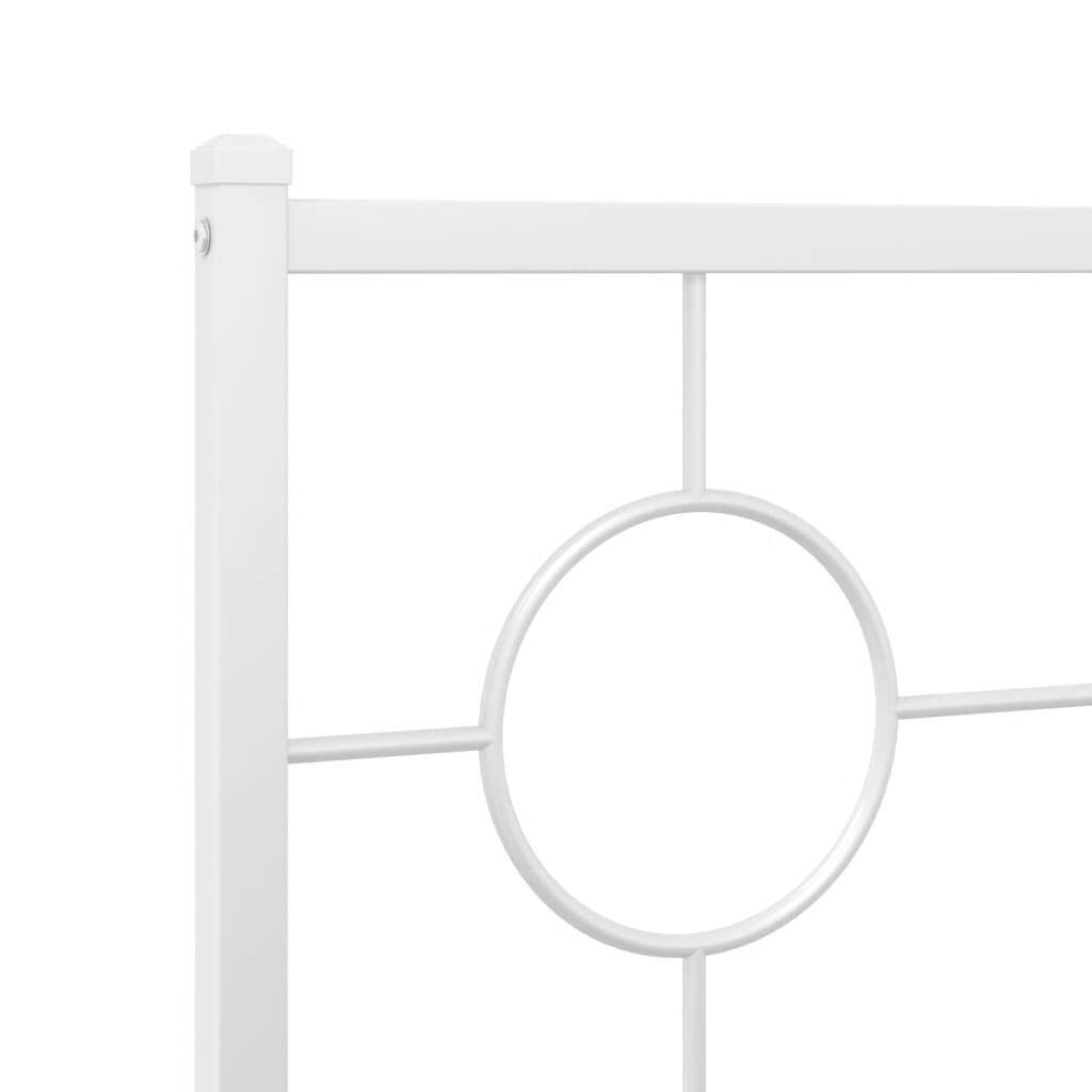 Metal Bed Frame without Mattress with Headboard White 76"x79.9