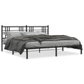 Metal Bed Frame without Mattress with Headboard Black 76"x79.9