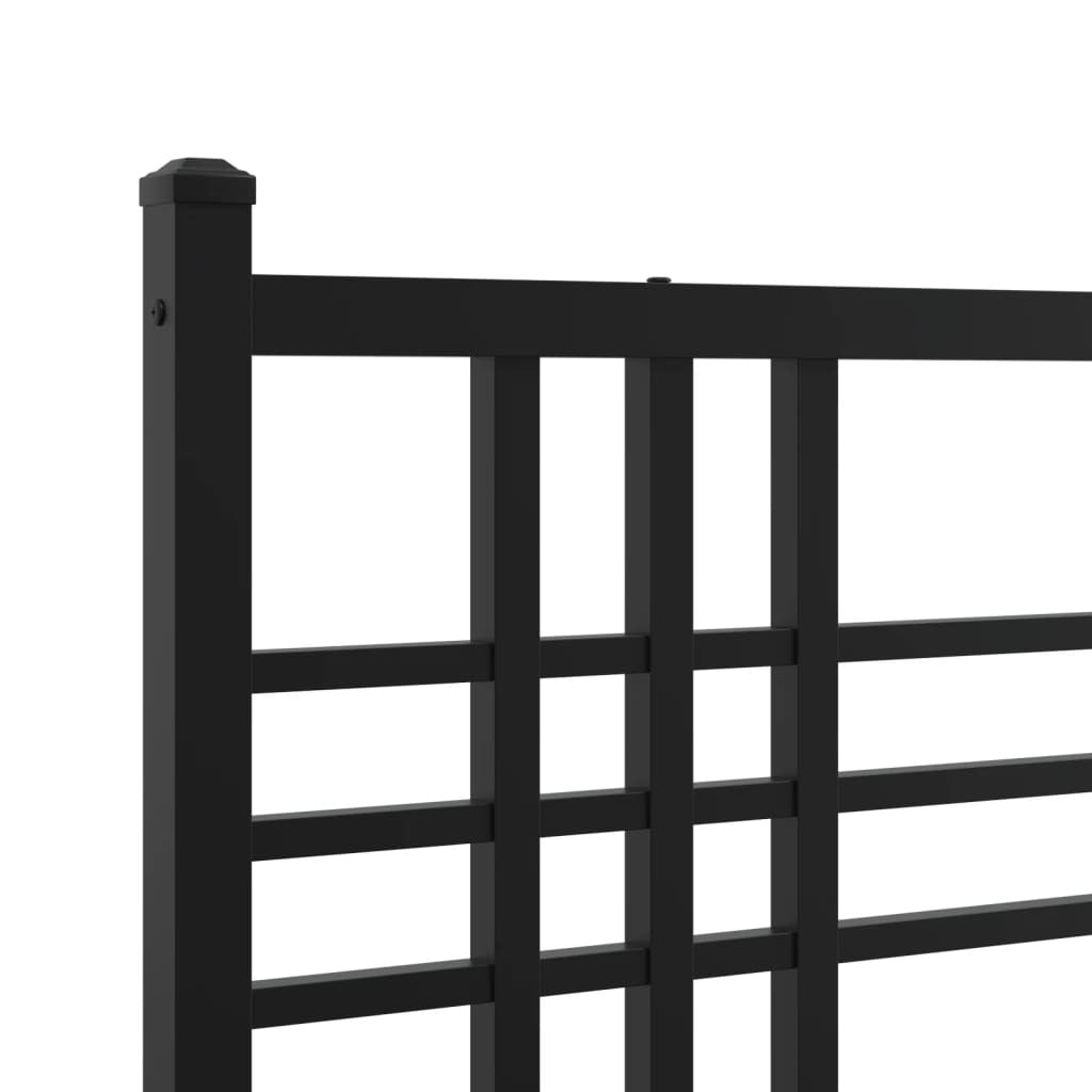 Metal Bed Frame without Mattress with Headboard Black 76"x79.9
