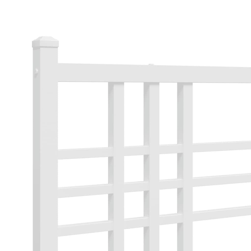 Metal Bed Frame without Mattress with Headboard White 76"x79.9