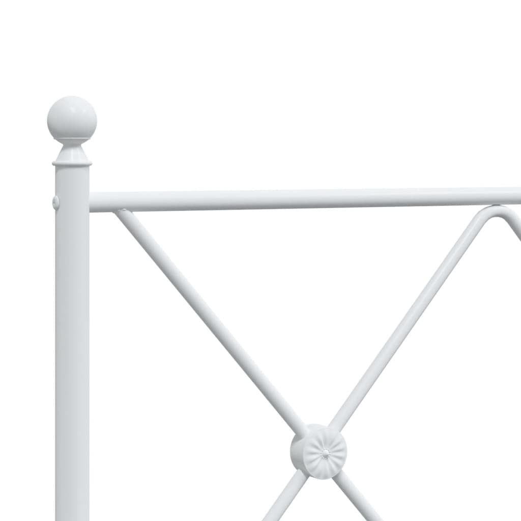 Metal Bed Frame without Mattress with Headboard White 39.4"x78.7