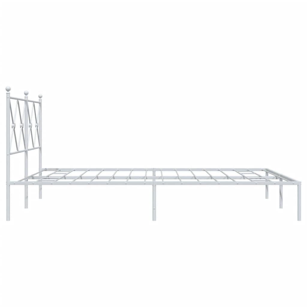 Metal Bed Frame without Mattress with Headboard White 59.1"x78.7