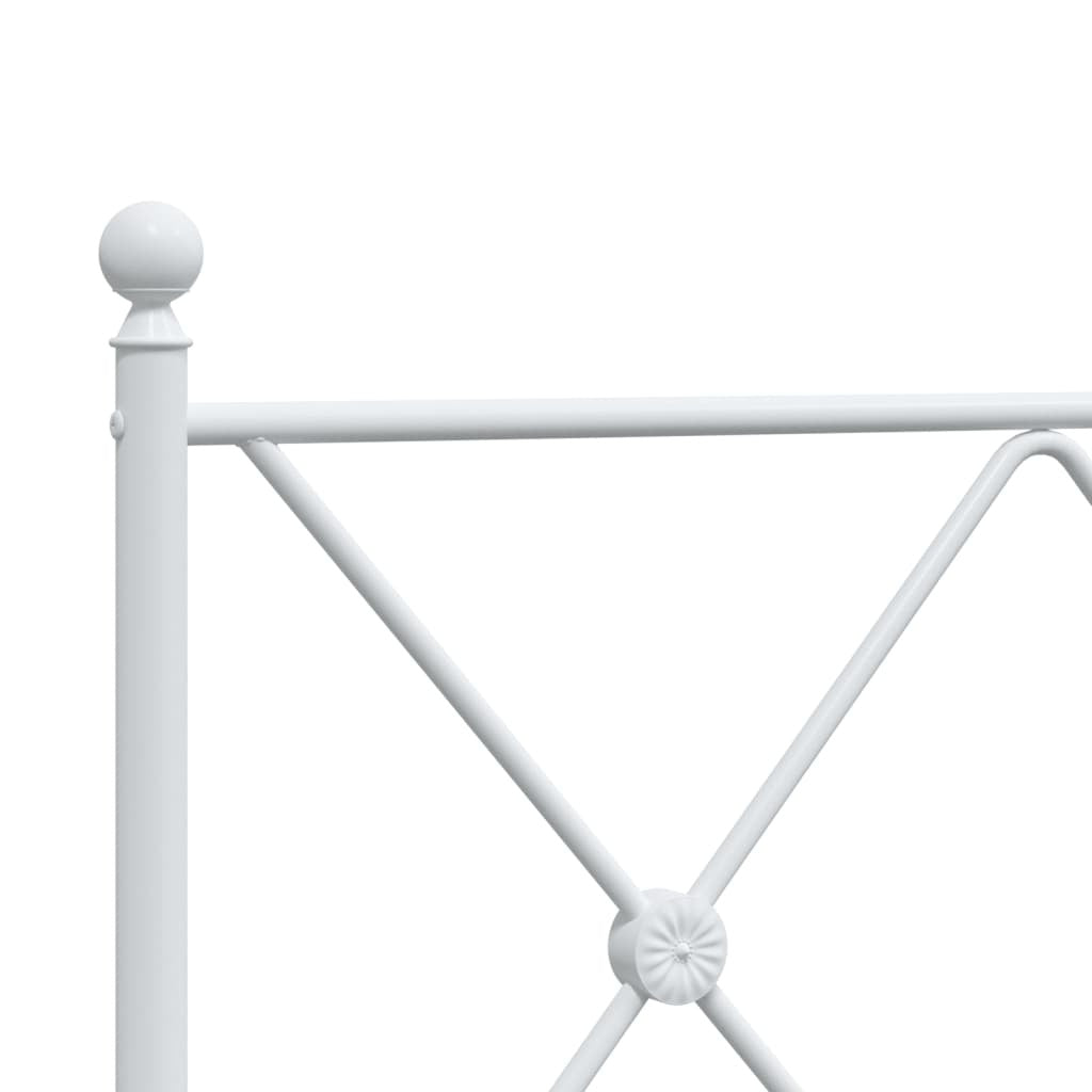 Metal Bed Frame without Mattress with Headboard White 59.1"x78.7