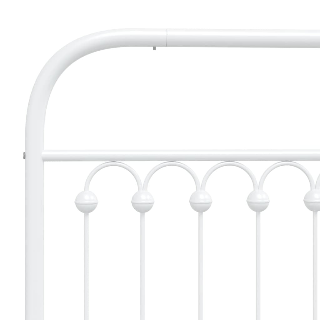 Metal Bed Frame without Mattress with Footboard White 39.4"x78.7