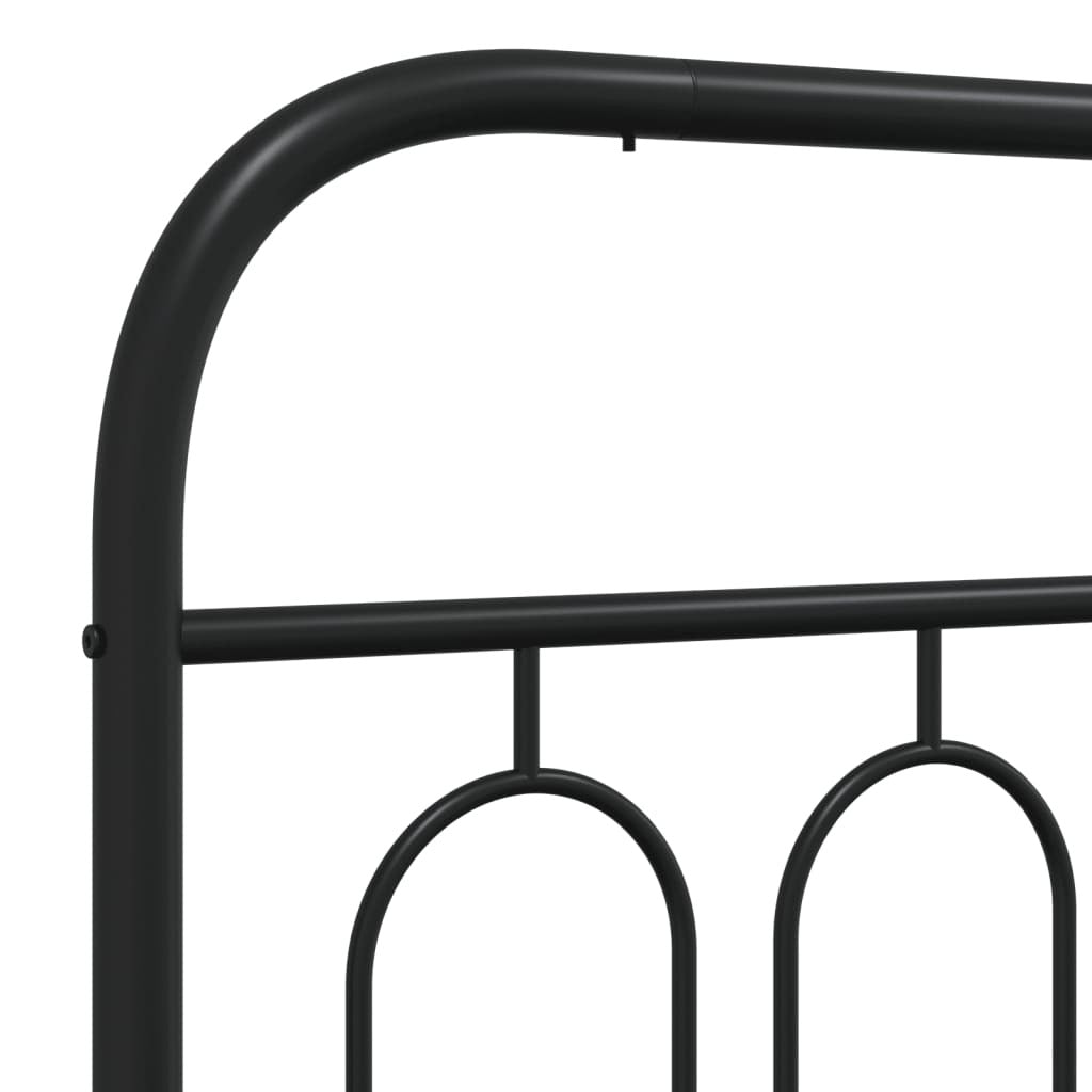 Metal Bed Frame without Mattress with Footboard Black 59.1"x78.7